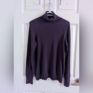 Banana Republic Silk Cotton  Pullover Purple Quiet Luxury Minimalist Classic - L